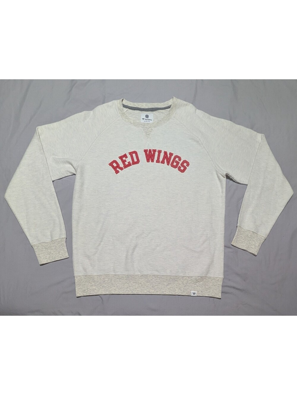 Fanatics NHL Detroit Red Wings Sweatshirt Men's Large Grey Raglan Crewneck